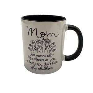 Funny Mom Ceramic Mug With Floral Design & Quote Coffee or Tea Cup